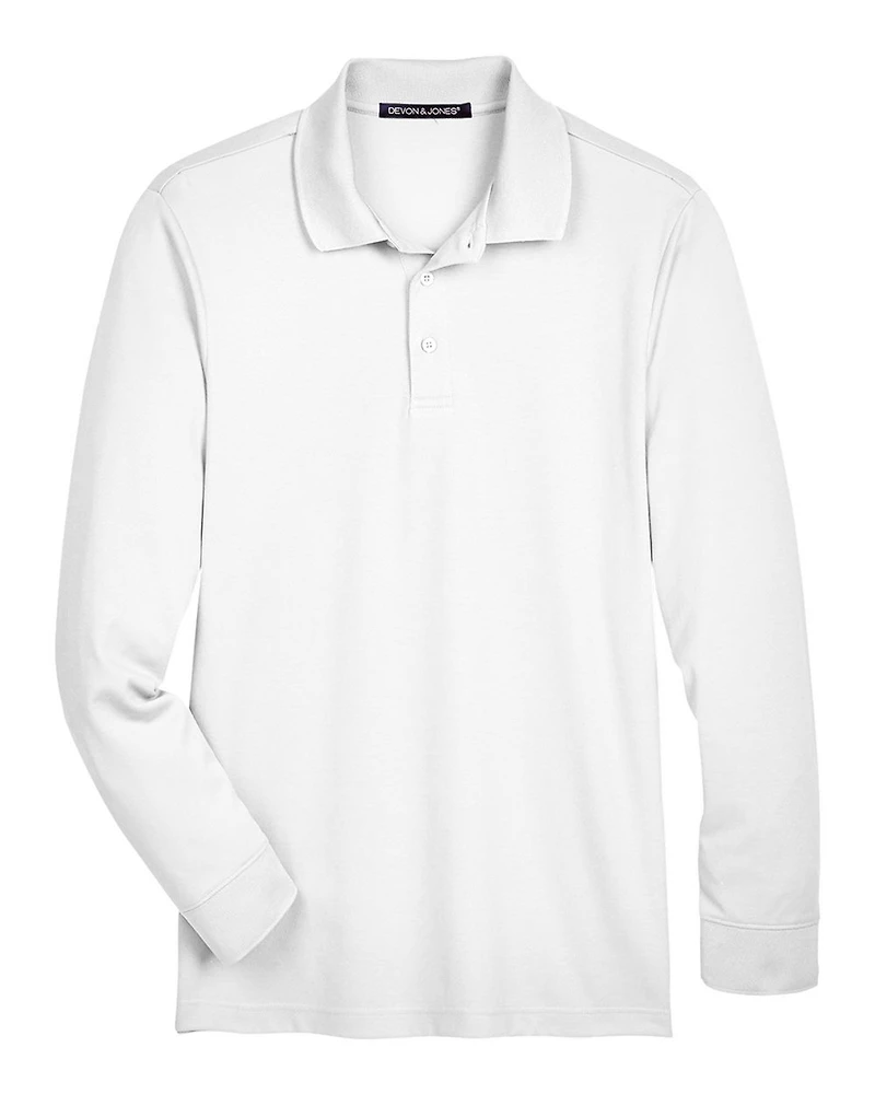 Polo à manches longues plissé CrownLux Performance pour homme | T-Shirt Time