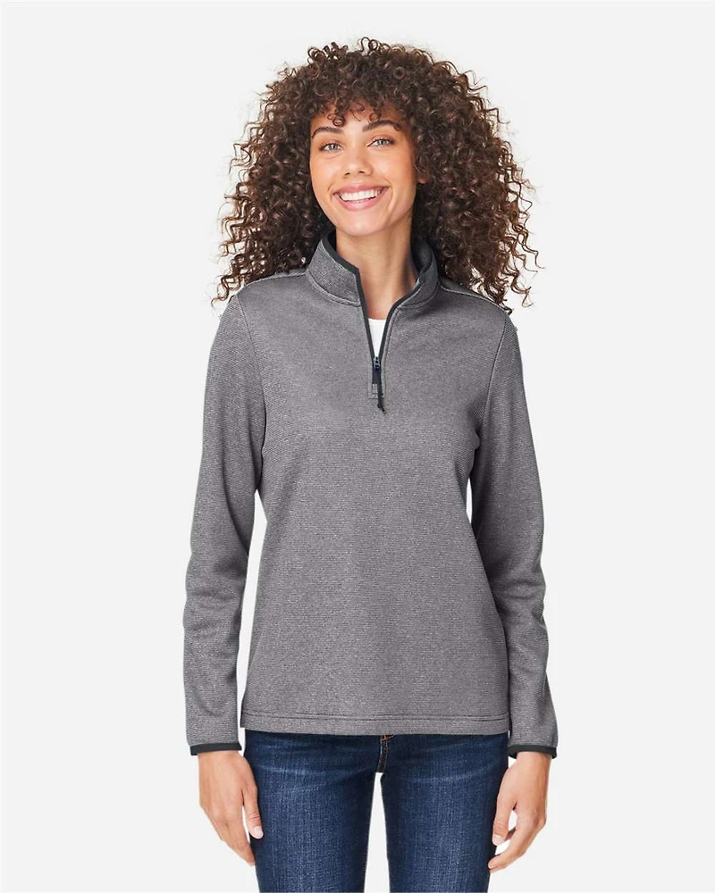 Women's Venture Heathered Stripe Quarter-Zip Pullover | T-Shirt Time