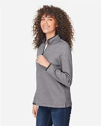 Women's Venture Heathered Stripe Quarter-Zip Pullover | T-Shirt Time