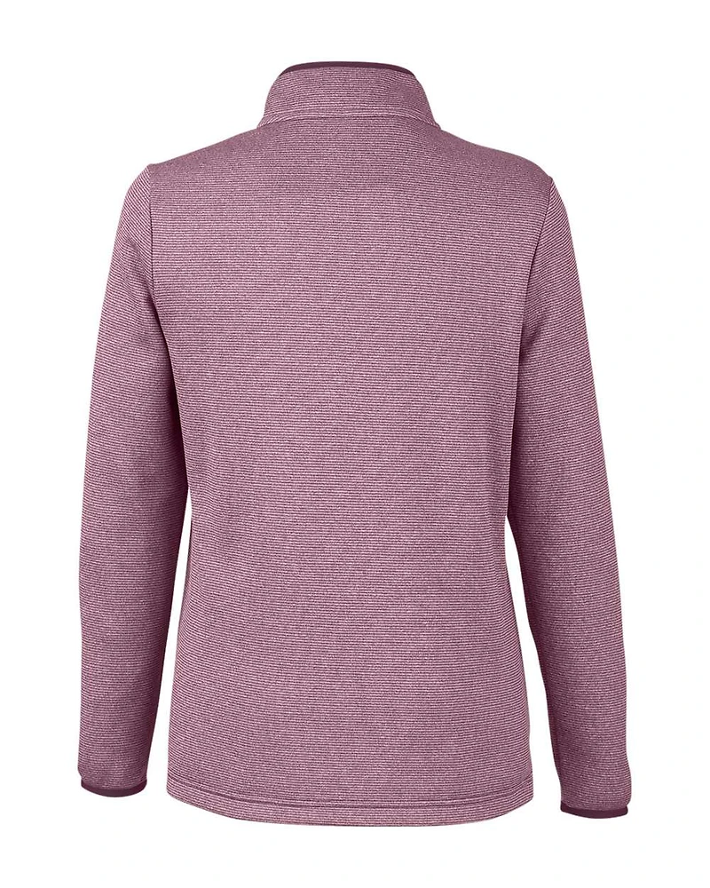 Pull à fermeture éclair quart de tour rayures chinées pour femmes | T-Shirt Time