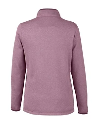 Pull à fermeture éclair quart de tour rayures chinées pour femmes | T-Shirt Time