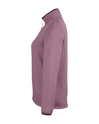 Pull à fermeture éclair quart de tour rayures chinées pour femmes | T-Shirt Time