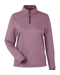Pull à fermeture éclair quart de tour rayures chinées pour femmes | T-Shirt Time