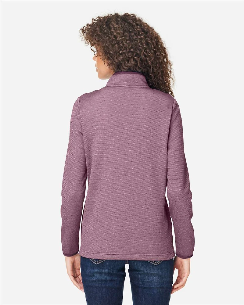 Pull à fermeture éclair quart de tour rayures chinées pour femmes | T-Shirt Time