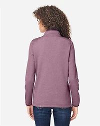 Pull à fermeture éclair quart de tour rayures chinées pour femmes | T-Shirt Time