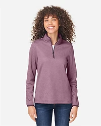 Pull à fermeture éclair quart de tour rayures chinées pour femmes | T-Shirt Time