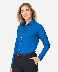 Women's CrownLux Performance® Spencer Poplin Dress Shirt | T-Shirt Time