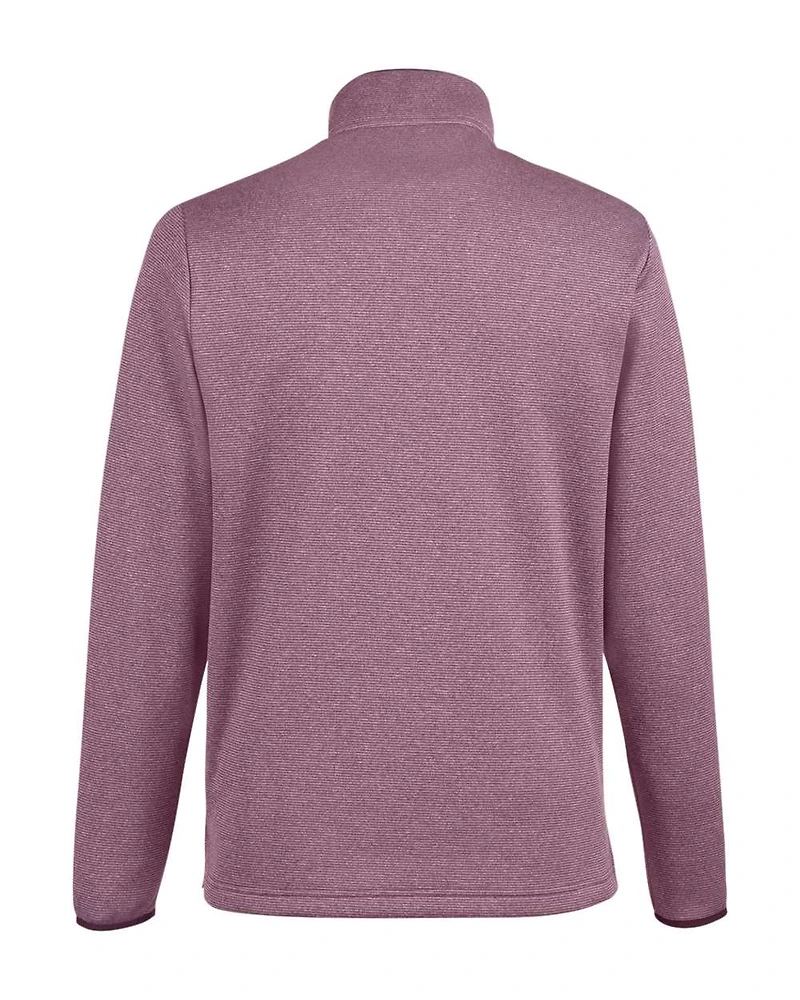 Pull à fermeture éclair quart de tour rayures chinées pour homme