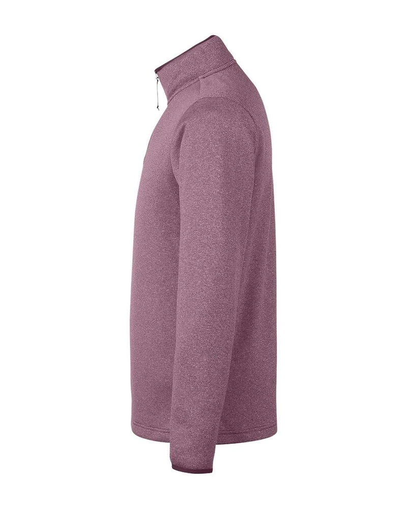 Pull à fermeture éclair quart de tour rayures chinées pour homme