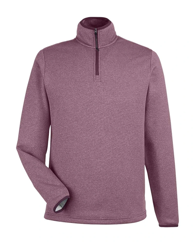 Pull à fermeture éclair quart de tour rayures chinées pour homme