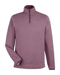Pull à fermeture éclair quart de tour rayures chinées pour homme