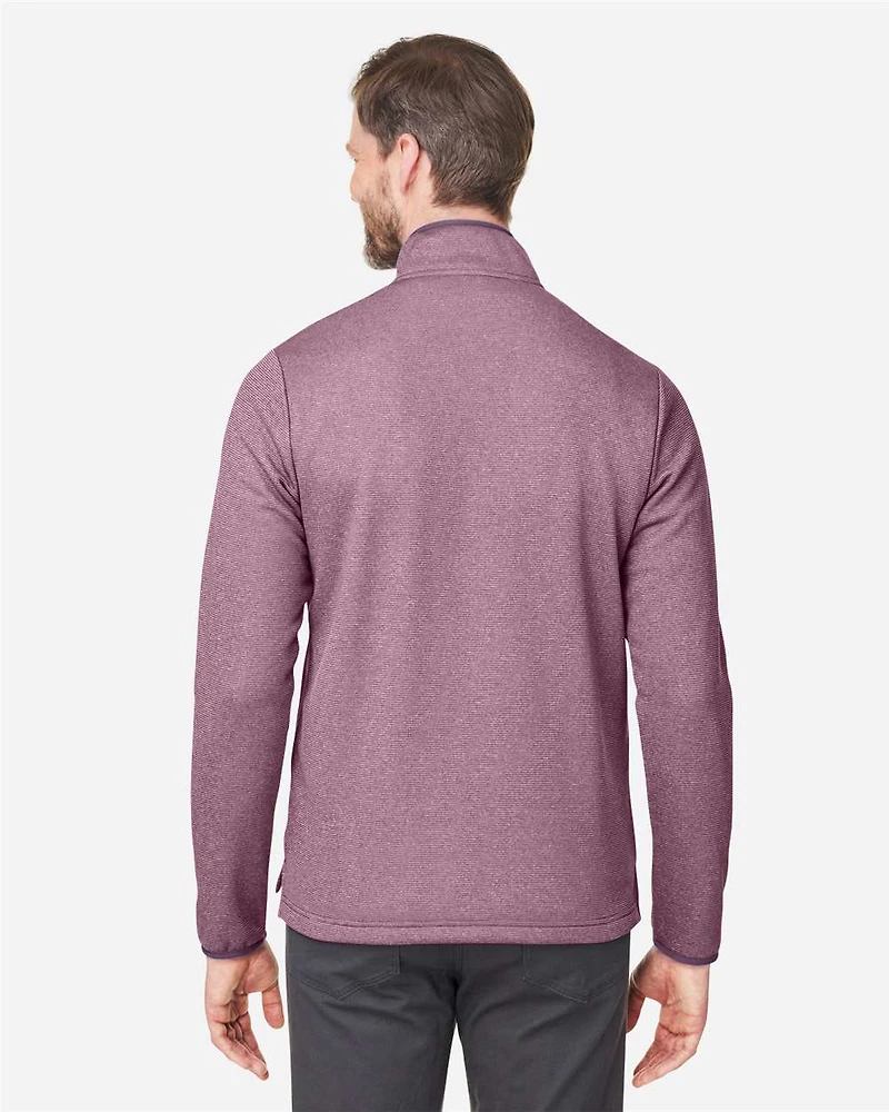 Pull à fermeture éclair quart de tour rayures chinées pour homme