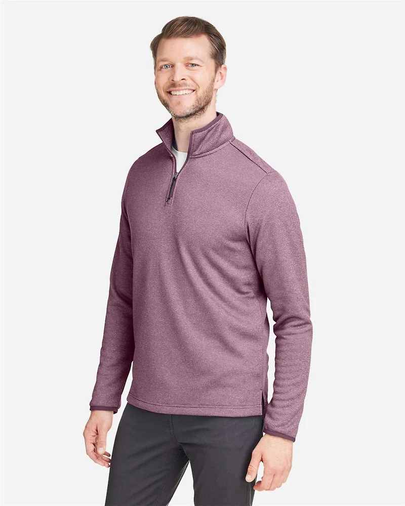 Pull à fermeture éclair quart de tour rayures chinées pour homme
