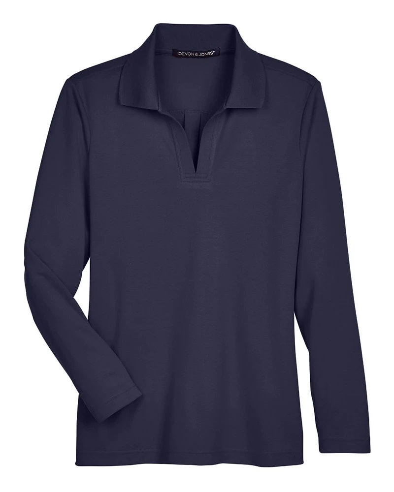 Women’s CrownLux Performance® Plaited Long Sleeve Polo