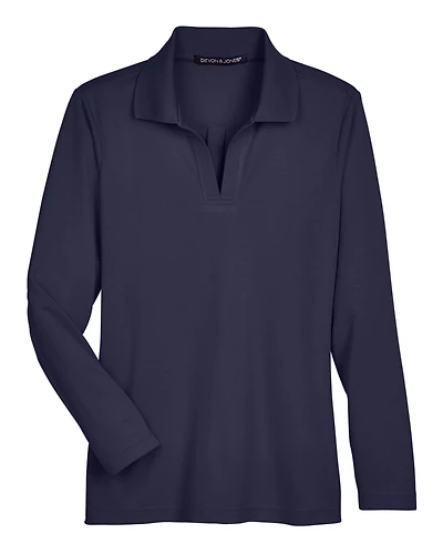 Women’s CrownLux Performance® Plaited Long Sleeve Polo