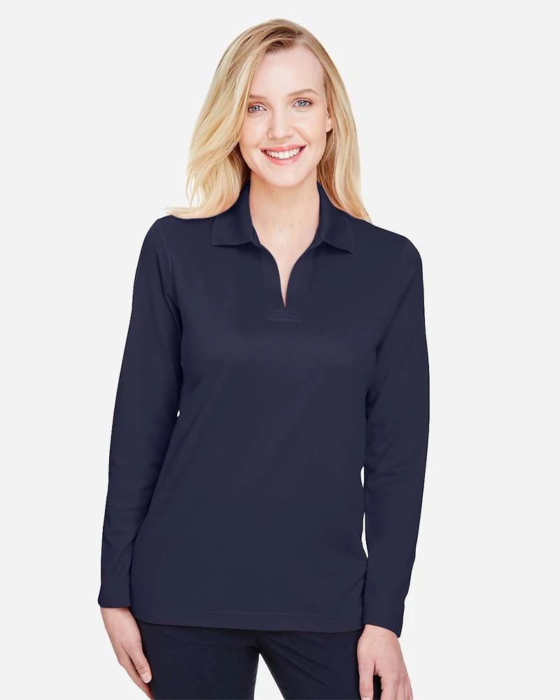 Women’s CrownLux Performance® Plaited Long Sleeve Polo