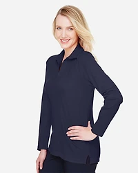 Women’s CrownLux Performance® Plaited Long Sleeve Polo