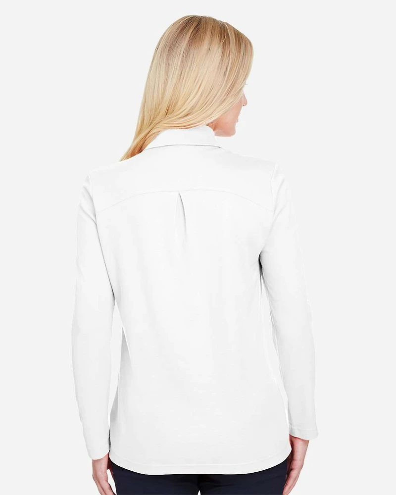Polo à manches longues plaité CrownLux Performance® pour femmes | T-Shirt Time