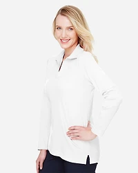 Polo à manches longues plaité CrownLux Performance® pour femmes | T-Shirt Time