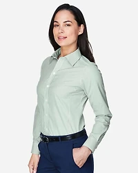 Women's Crown Collection® Banker Stripe Woven Dress Shirt | T-Shirt Time