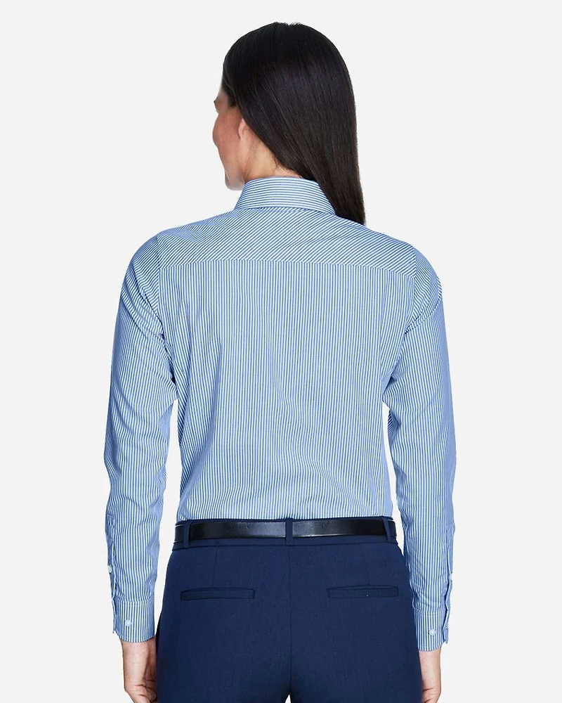 Women's Crown Collection® Banker Stripe Woven Dress Shirt | T-Shirt Time