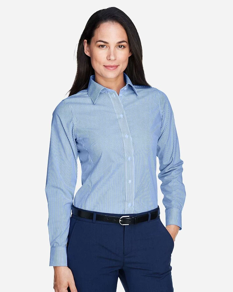 Women's Crown Collection® Banker Stripe Woven Dress Shirt | T-Shirt Time