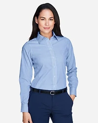 Women's Crown Collection® Banker Stripe Woven Dress Shirt | T-Shirt Time