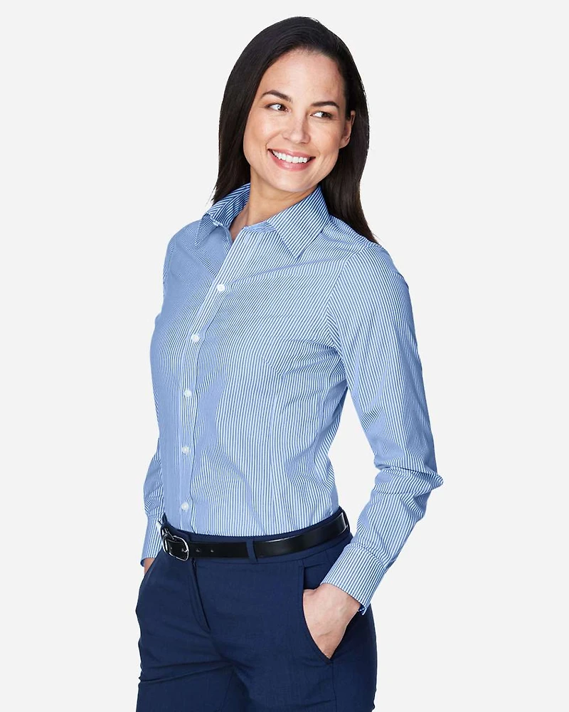 Women's Crown Collection® Banker Stripe Woven Dress Shirt | T-Shirt Time