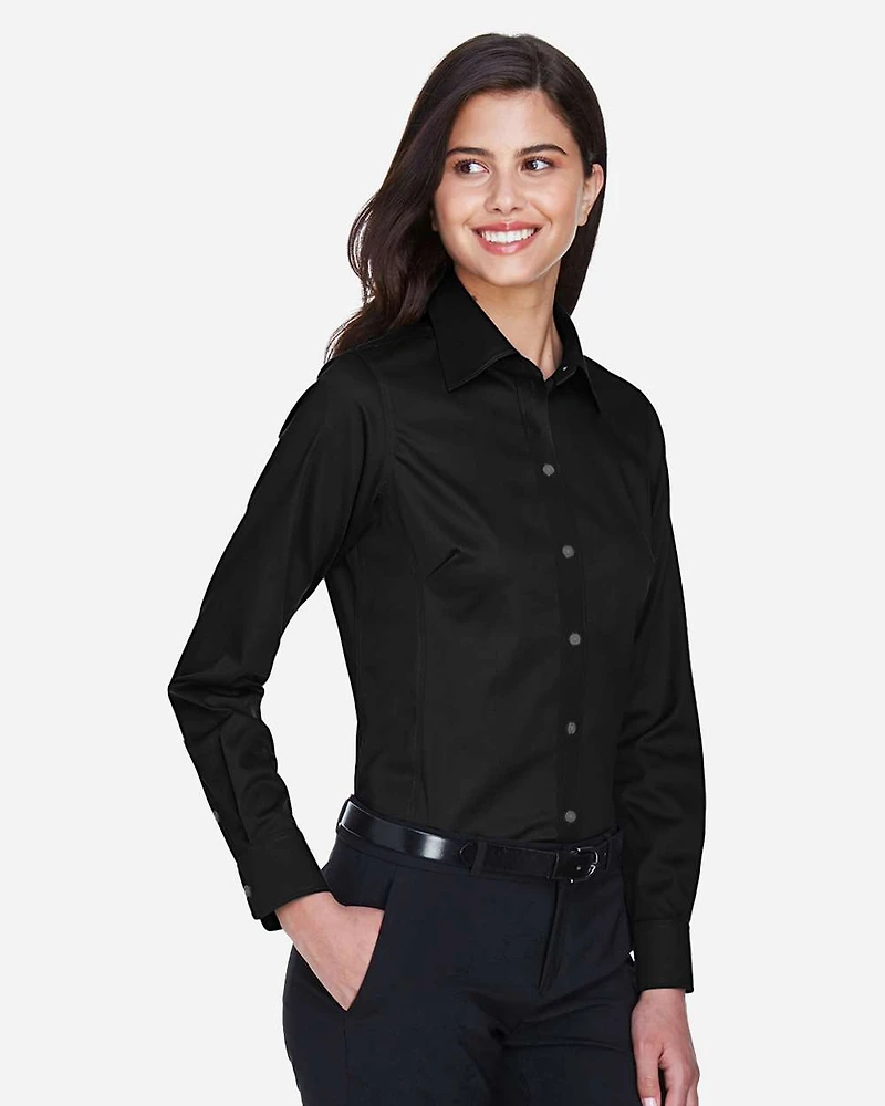 Women's Crown Collection® Solid Stretch Twill Woven Dress Shirt | T-Shirt Time