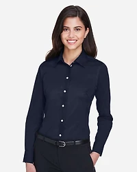 Women’s Crown Collection® Solid Stretch Twill Woven Dress Shirt