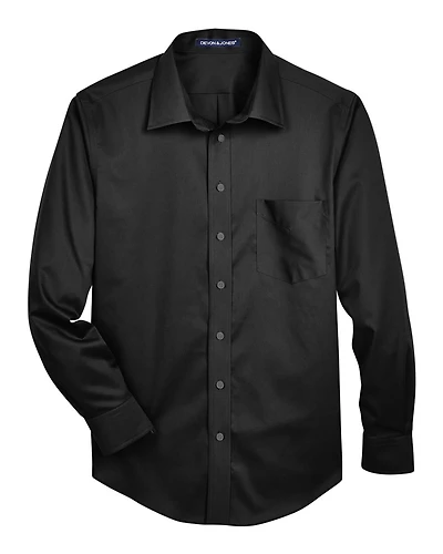 Men's Tall Crown Collection® Solid Stretch Twill Woven Dress Shirt | T-Shirt Time