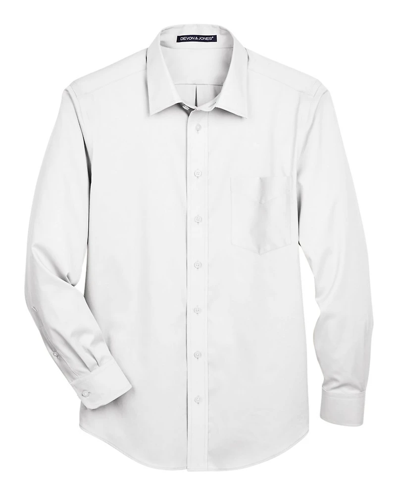 Chemise habillée tissée en sergé extensible de la collection Crown pour hommes | T-Shirt Time