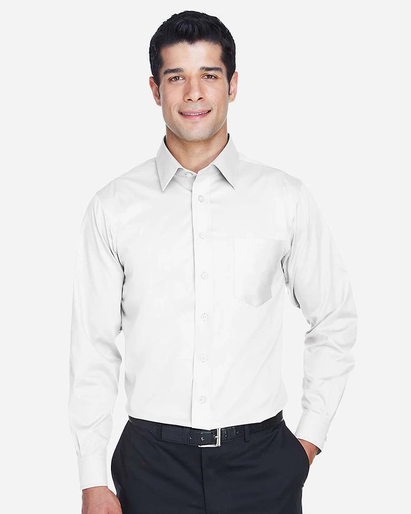 Chemise habillée tissée en sergé extensible de la collection Crown pour hommes | T-Shirt Time