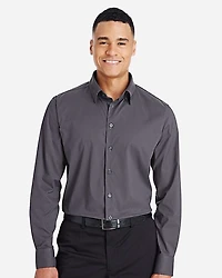 Men's CrownLux Performance® Tonal Mini Check Woven Dress Shirt | T-Shirt Time