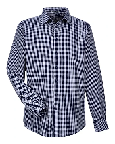 Men's CrownLux Performance® Tonal Mini Check Woven Dress Shirt | T-Shirt Time
