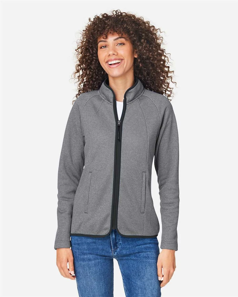 Women's Venture Heathered Stripe Full-Zip Jacket | T-Shirt Time