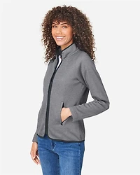 Women's Venture Heathered Stripe Full-Zip Jacket | T-Shirt Time
