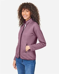 Veste zippée intégrale à rayures chinées Venture pour femmes | T-Shirt Time