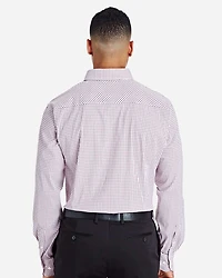 Men's CrownLux Performance® Micro Windowpane Woven Dress Shirt | T-Shirt Time