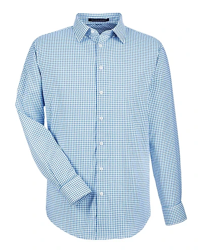 Men's CrownLux Performance® Micro Windowpane Woven Dress Shirt | T-Shirt Time