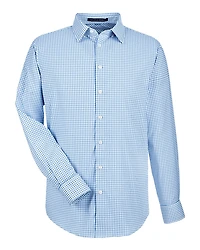 Men's CrownLux Performance® Micro Windowpane Woven Dress Shirt | T-Shirt Time