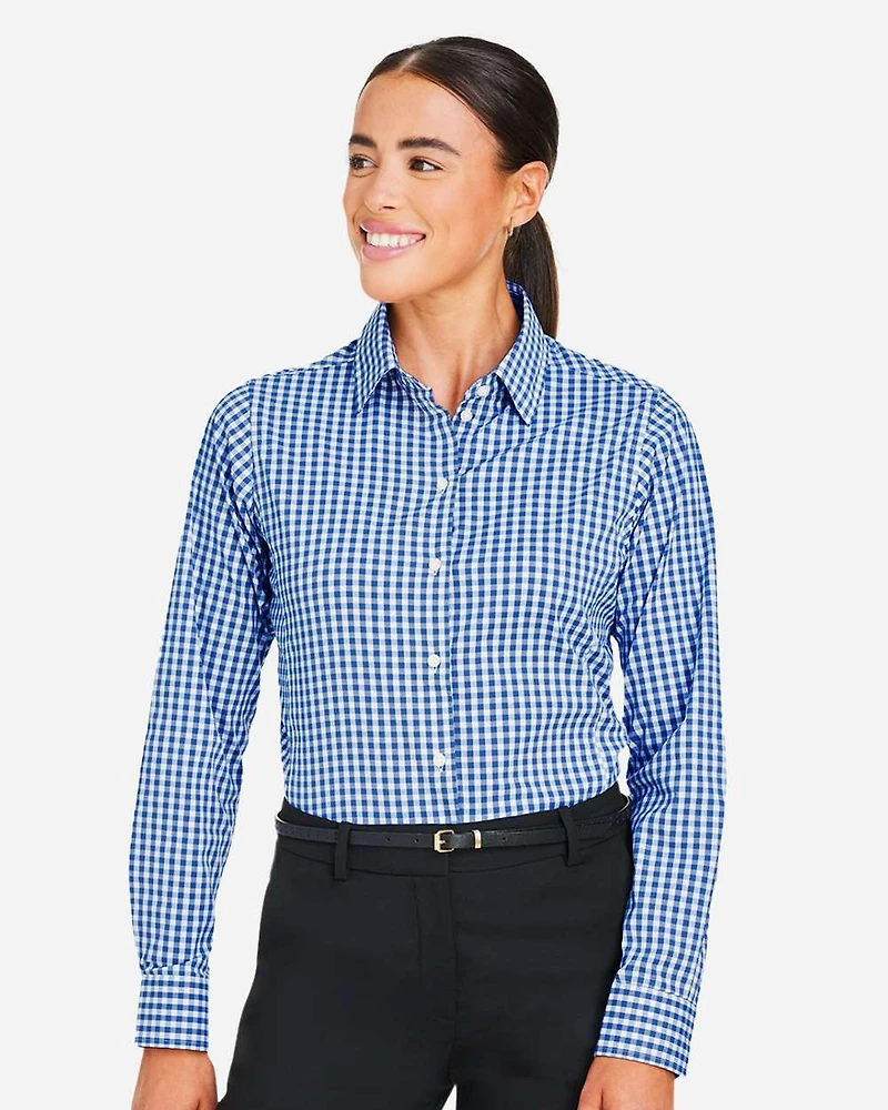 Women's CrownLux Performance® Gingham Dress Shirt | T-Shirt Time