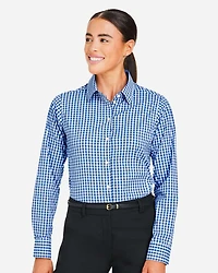 Women's CrownLux Performance® Gingham Dress Shirt | T-Shirt Time