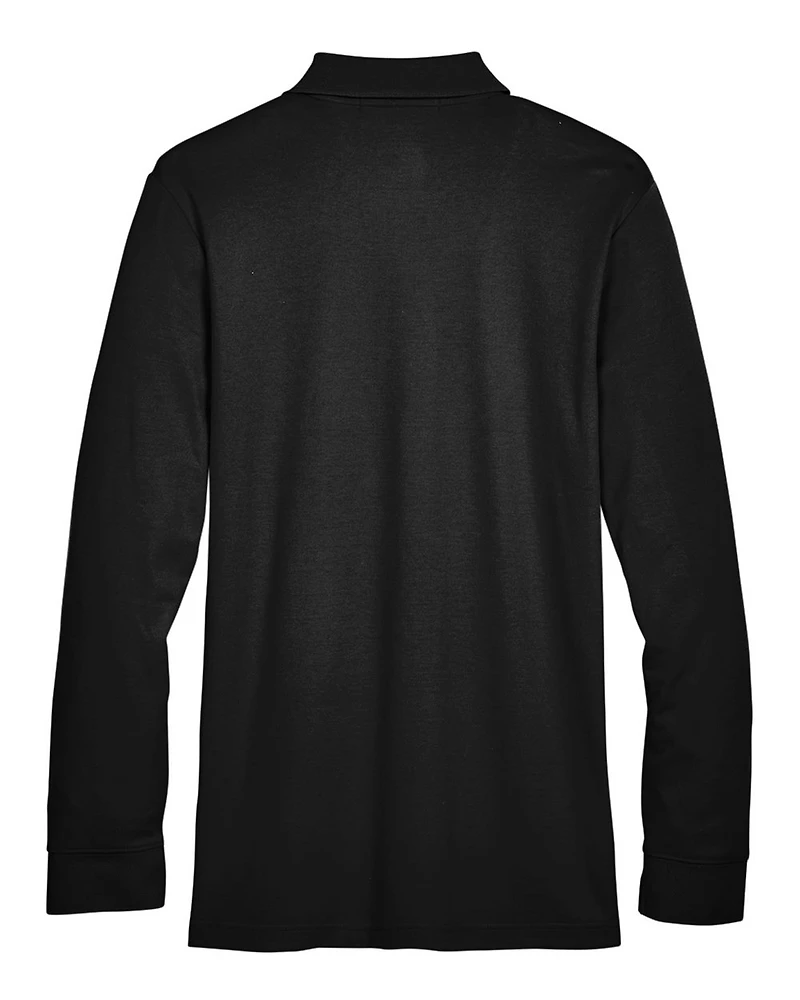 Men's Tall CrownLux Performance® Plaited Long Sleeve Polo | T-Shirt Time