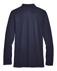 Men's Tall CrownLux Performance® Plaited Long Sleeve Polo | T-Shirt Time