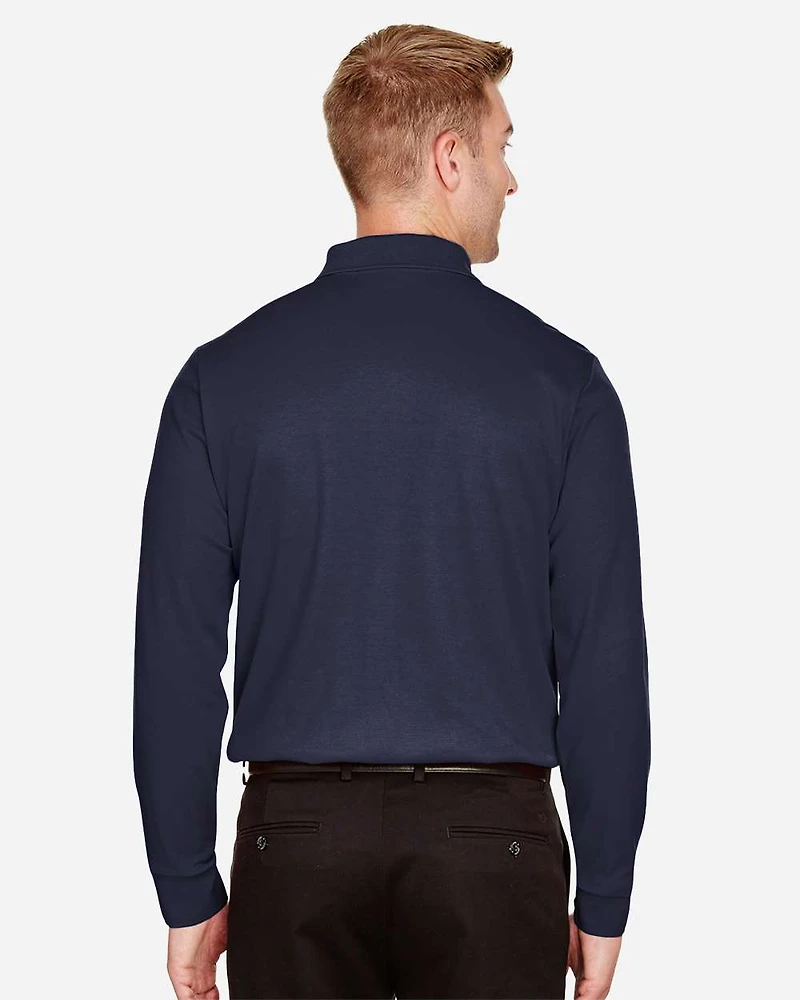 Men's Tall CrownLux Performance® Plaited Long Sleeve Polo | T-Shirt Time