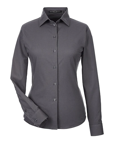 Women's CrownLux Performance® Tonal Mini Check Woven Dress Shirt | T-Shirt Time