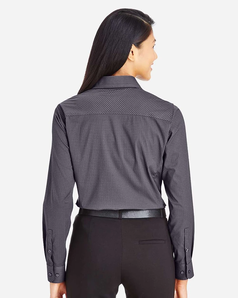 Women's CrownLux Performance® Tonal Mini Check Woven Dress Shirt | T-Shirt Time