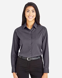 Women's CrownLux Performance® Tonal Mini Check Woven Dress Shirt | T-Shirt Time