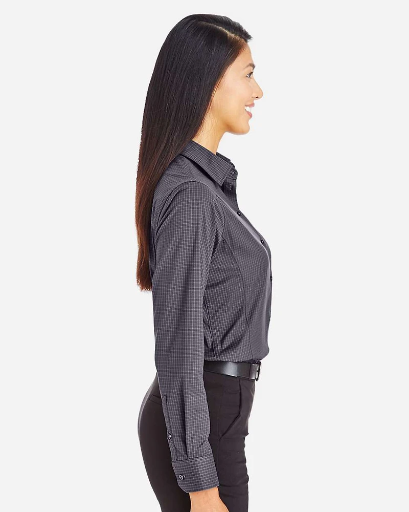 Women's CrownLux Performance® Tonal Mini Check Woven Dress Shirt | T-Shirt Time